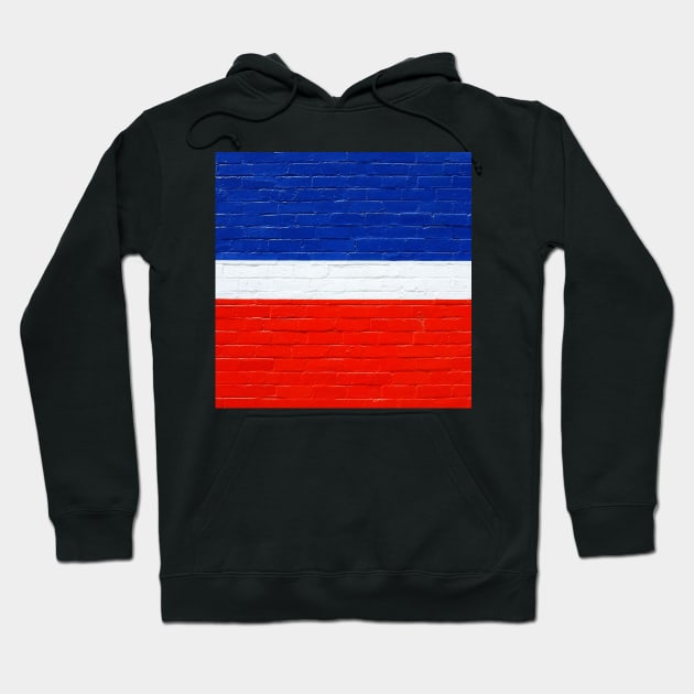 minimalist red, white and blue Hoodie by Sampson-et-al